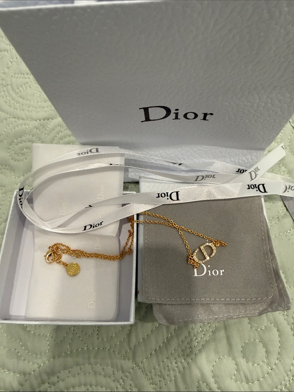Fashion Gold CD Logo Pendant Necklace with Chain